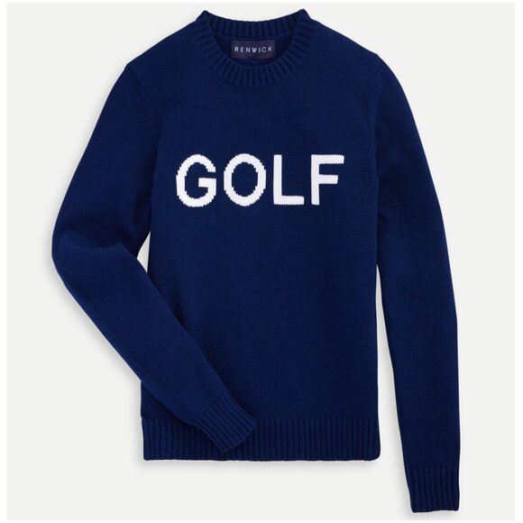 Renwick Sport Club GOLF Sweater navy blue size XS crew neck preppy - Picture 3 of 10